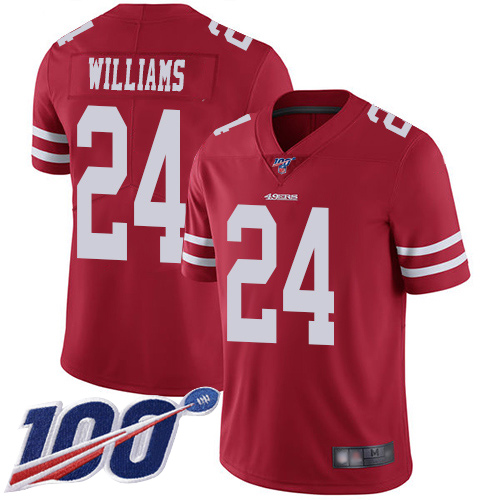 San Francisco 49ers Limited Red Men K Waun Williams Home NFL Jersey #24 100th Season Vapor Untouchable